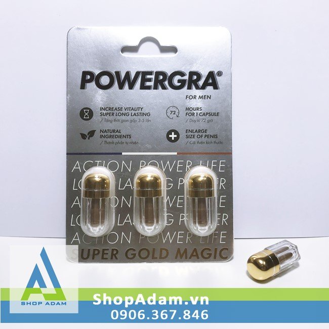 Powergra viên uống tăng cường sinh lý cho nam giới (3 viên)