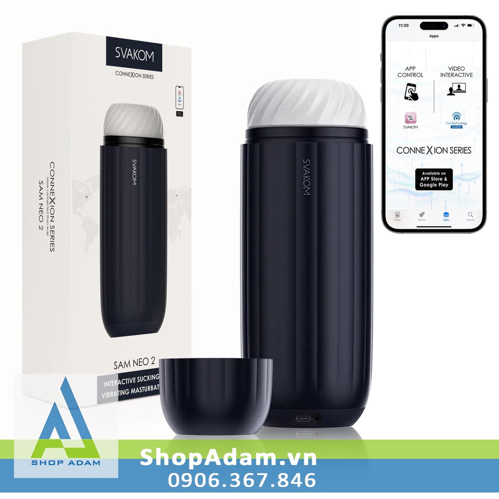 Âm đạo giả rung mút kết nối App Svakom Sam Neo 2