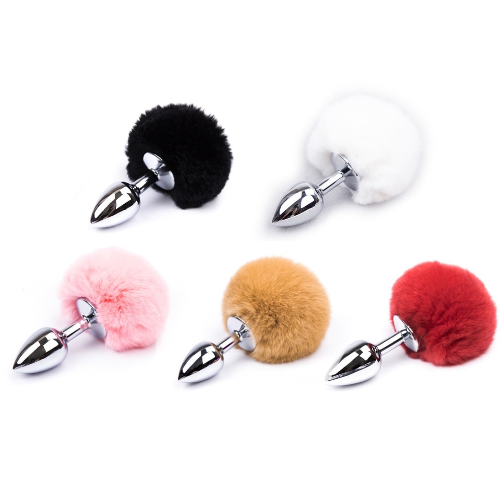 Anal plug đuôi thỏ gắn hậu môn bằng inox không gỉ