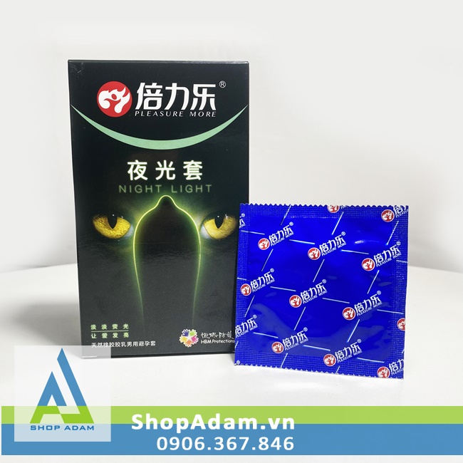 Bao cao su dạ quang phát sáng HBM Night Light (Hộp 7 Chiếc) 