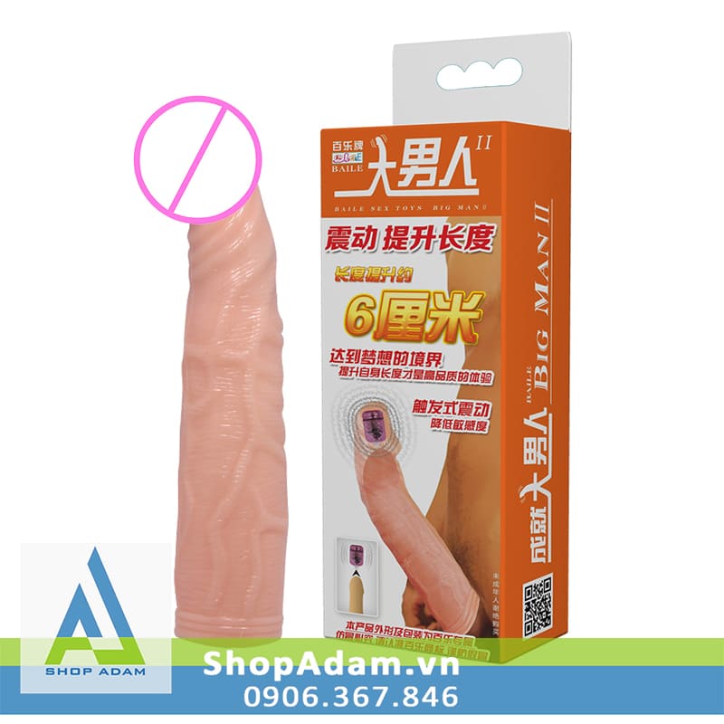Bao cao su đôn dên 6cm rung đầu Baile Big Man 