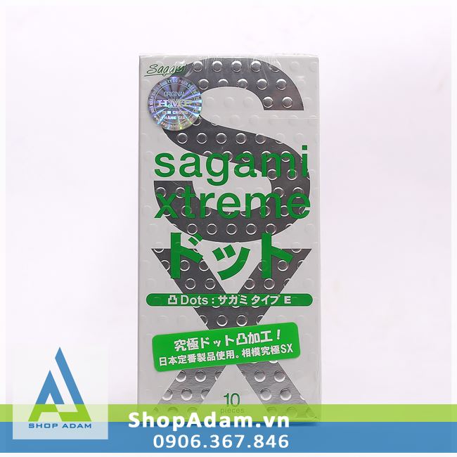 Bao cao su giá rẻ SAGAMI Xtreme White có gai (Hộp 10 chiếc) 