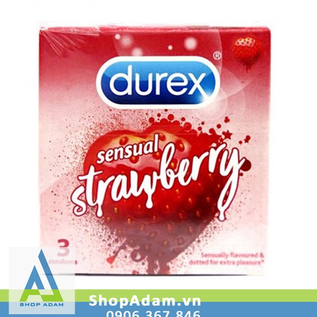 BCS hương dâu có gai Durex Strawberry (Hộp 3c) 