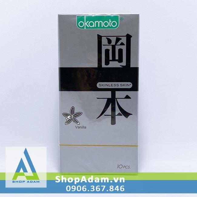 Bao cao su hương vani Okamoto Vanilla (Hộp 10 chiếc) 
