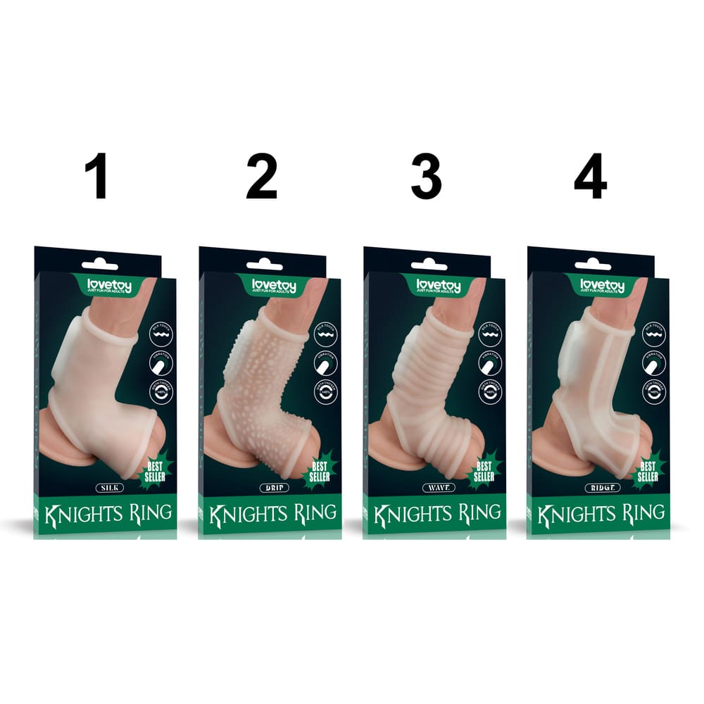 Bao cao su khúc giữa có rung quai đeo Lovetoy Silk Knights Ring 