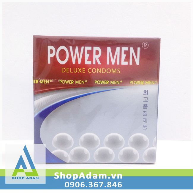 Bao Cao Su Hàn Quốc Power Men Deluxe Condoms (Hộp 3 chiếc) 