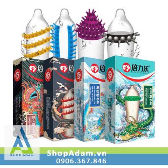 Bao cao su râu bi gai HBM (Hộp 2 chiếc) 
