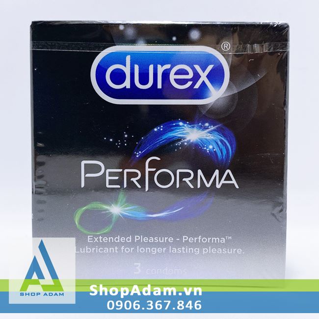 Bao cao su DUREX Performa kéo dài thời gian (Hộp 3 chiếc) 