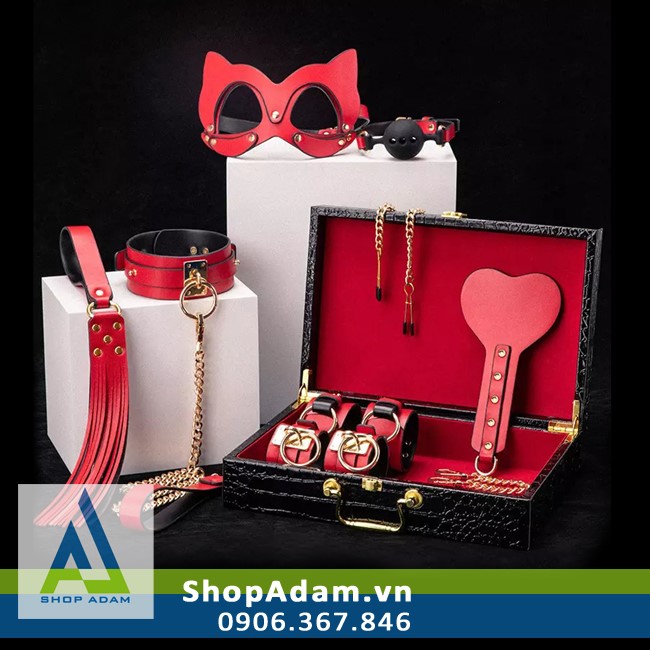 BDSM sextoy bạo dâm cao cấp 8 món màu đỏ