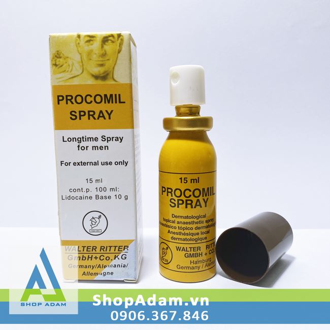 Chai xịt chống xuất tinh sớm Procomil (15ml) - Đức 