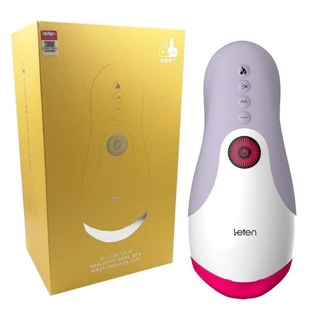Cốc thẩm du rung rên có sưởi ấm Leten Realistic Oral Sex 