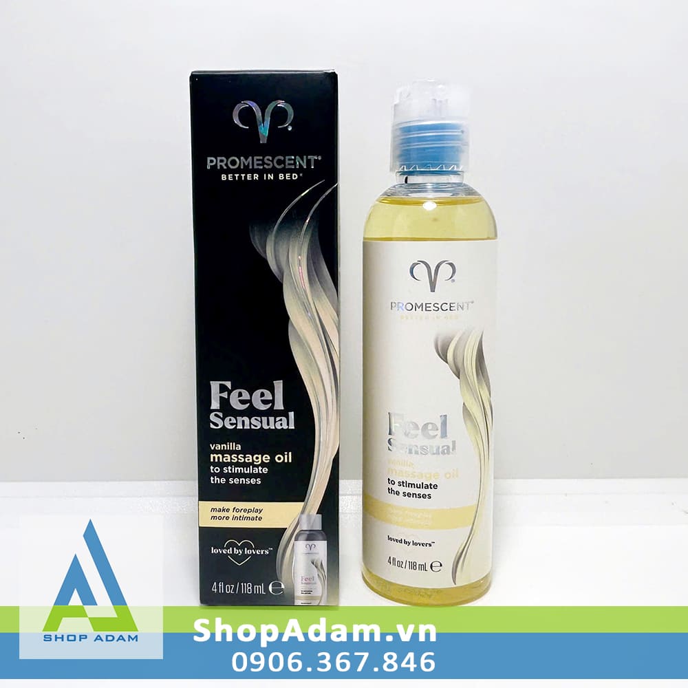 Dầu mát xa ấm nóng hương vani Promescent Feel Sensual Vanilla - 118ml 