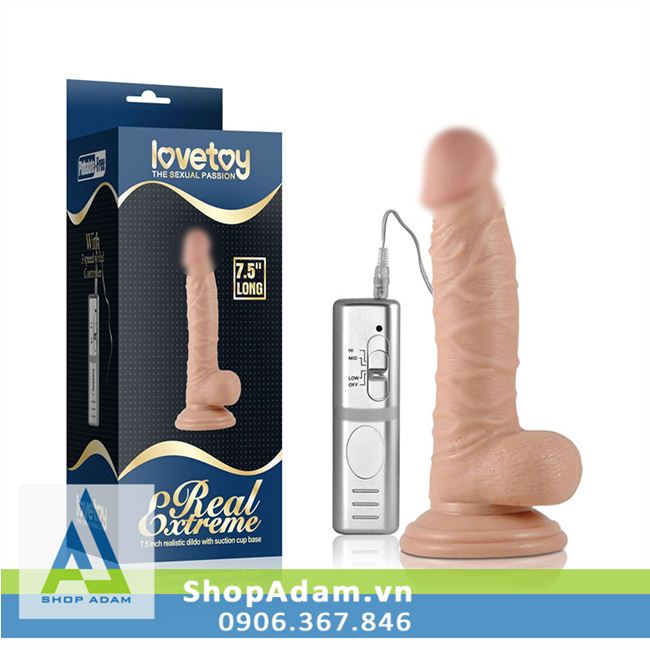Dương vật gắn tường có rung Lovetoy Real Extreme 7.5"