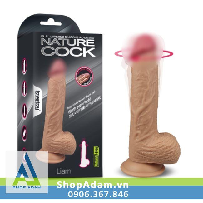 Dương vật gắn tường silicone siêu mềm rung ngoáy Lovetoy Nature Cock Liam 