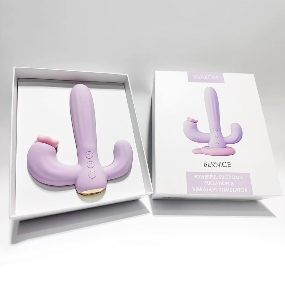 Dương vật giả 3 nhánh xương rồng bú mút Svakom Bernice 