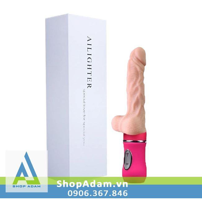 Dương vật giả có rung thụt toả nhiệt siêu mềm mịn Ailighter 
