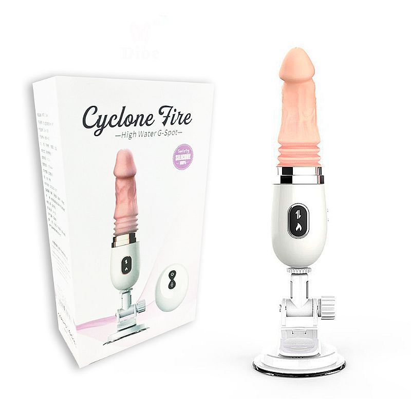 Dương vật giả gắn tường xoay thụt tự động có sưởi ấm Dibe Cyclone Fire 2 