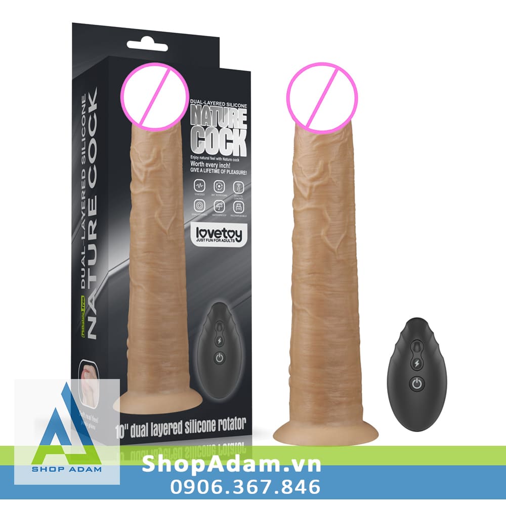 Dương vật giả hàng khủng gắn tường rung ngoáy Lovetoy Nature Cock 10"