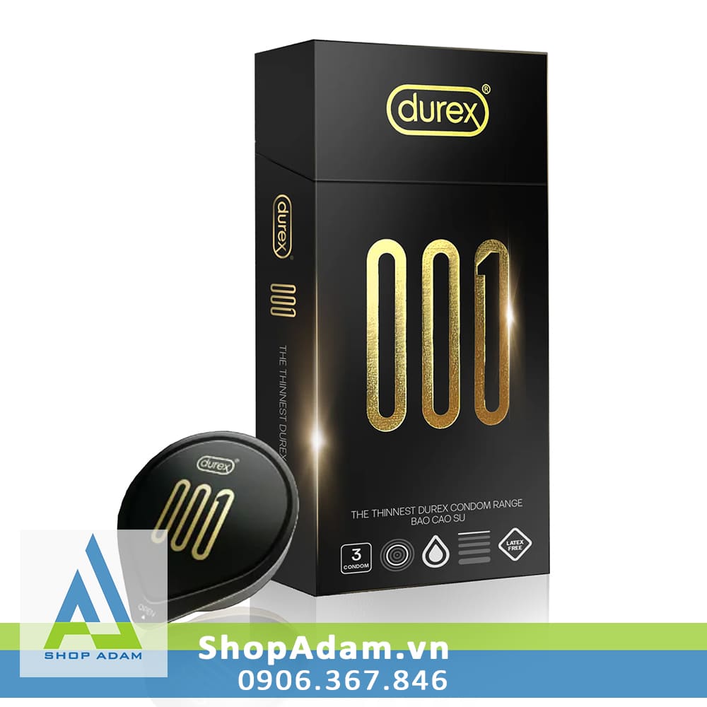 Bao cao su durex 0.01 siêu mỏng size lớn 55mm - 3 chiếc