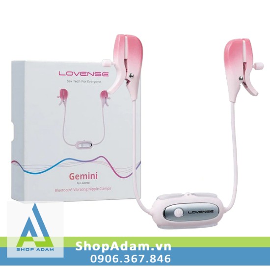 Lovense Gemini máy rung kẹp vú 2 đầu cao cấp điều khiển bằng điện thoại 