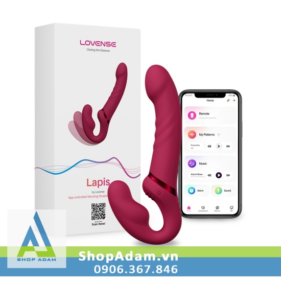 Lovense Lapis cu giả rung 2 đầu cho les kết nối App điện thoại 