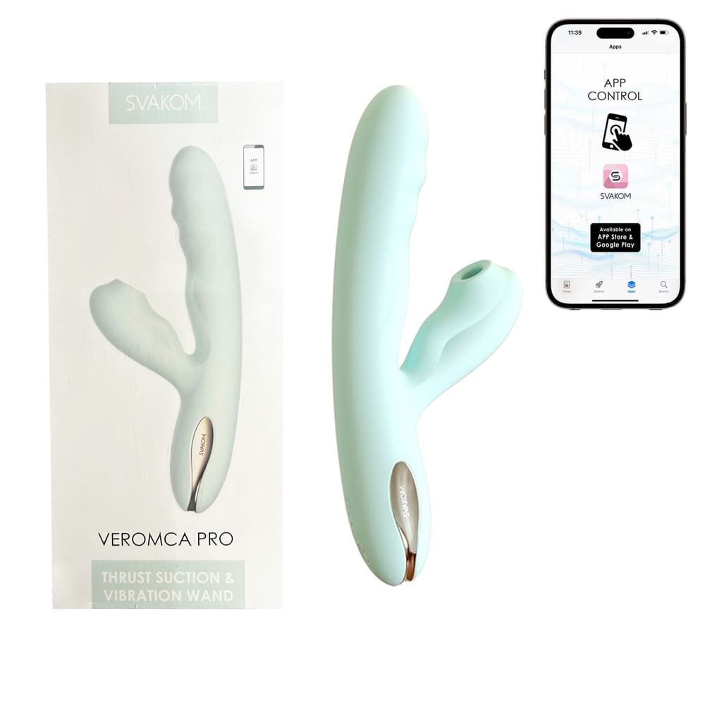 Máy rung thụt hút cho nữ có sưởi ấm kết nối App Svakom Veromca Pro