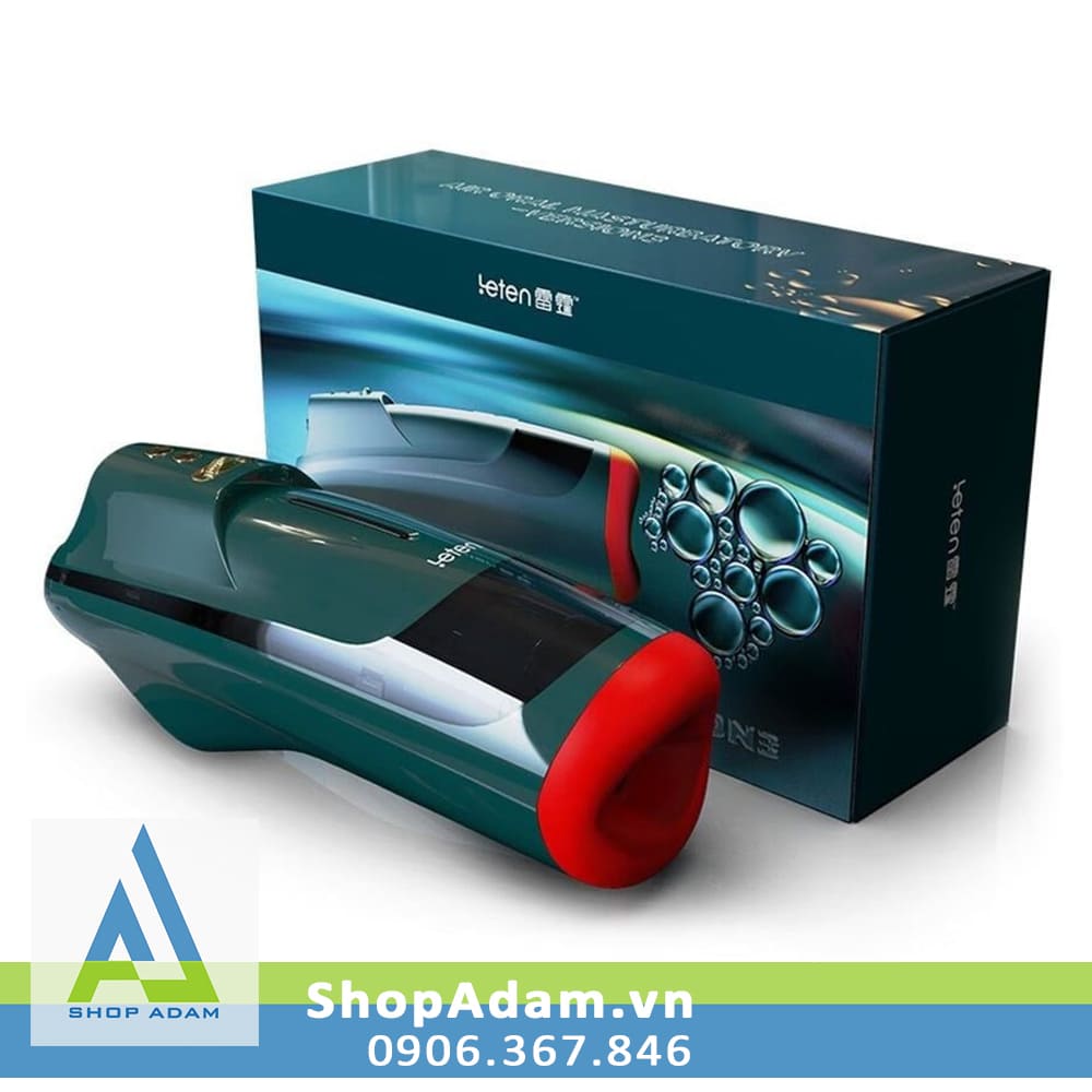 Máy tự sướng nam thụt co bóp có sưởi ấm và âm thanh Leten Air Oral Version 3