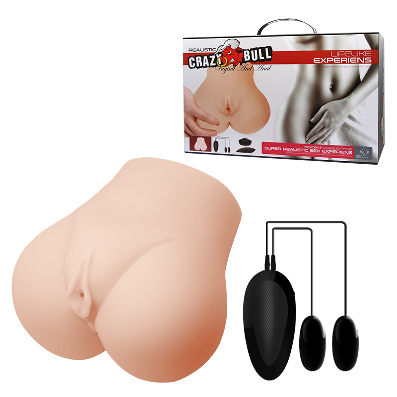 Mông giả nguyên khối silicone mềm mịn có rung Baile Crazy Bull 
