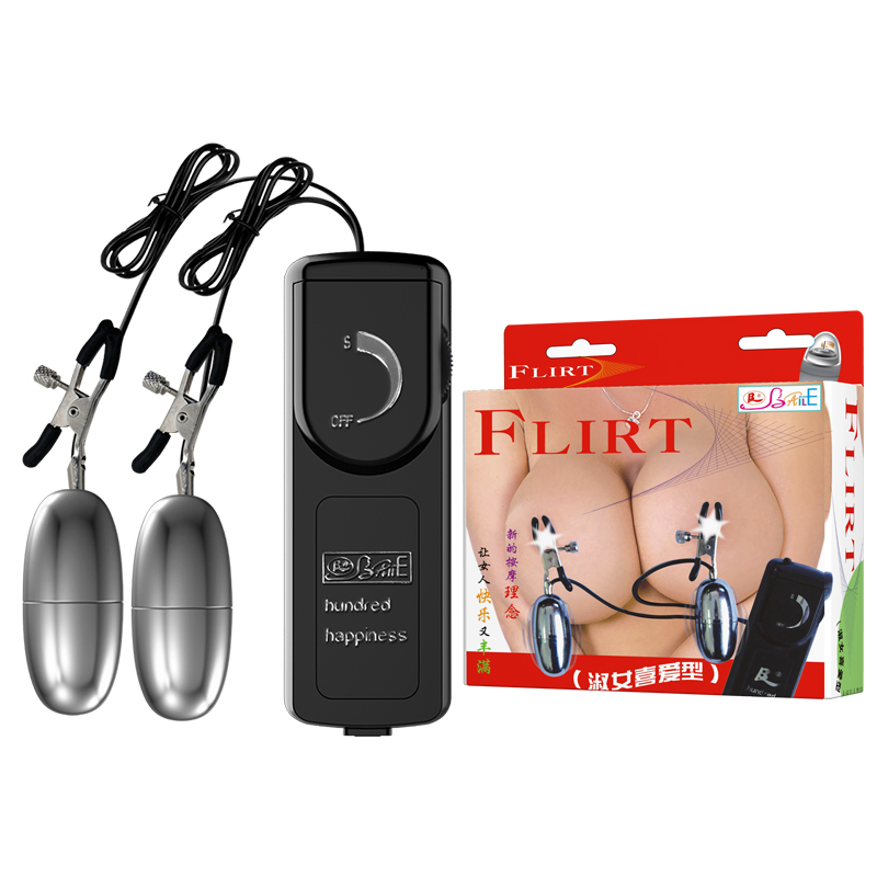 Trứng rung đôi inox có kẹp mát xa ngực Baile Flirt Baile Flirt