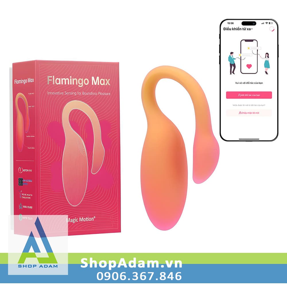 Trứng rung thiên nga điều khiển qua App Magic Motion Flamingo Max 