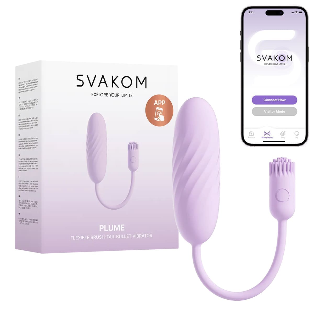 Trứng rung tình yêu 2 đầu nhỏ gọn kết nối App Svakom Plume 