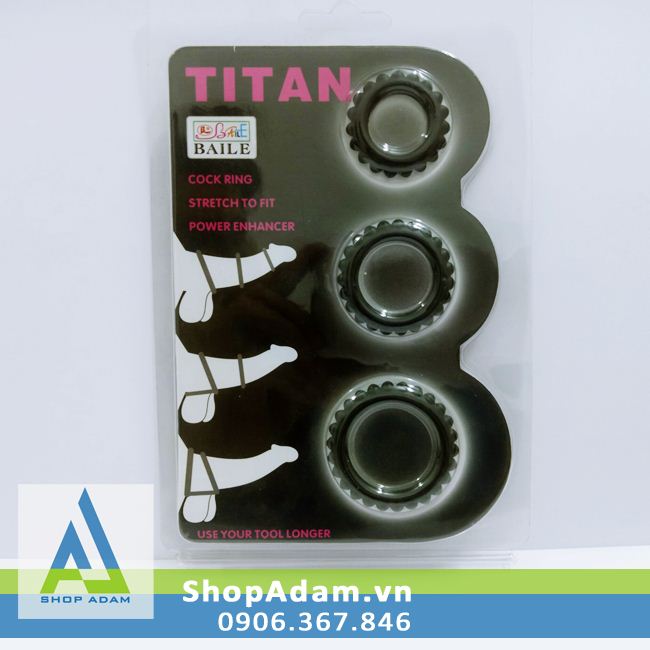 Vòng hãm dương Titan kích thích tăng khoái cảm (3 chiếc) 