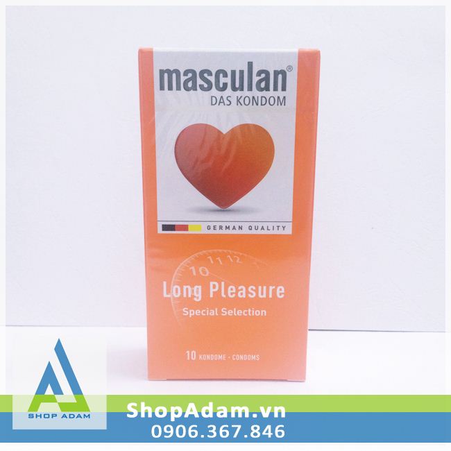 Bao cao su Masculan Long Pleasure 5 trong 1 chống xuất tinh sớm (Hộp 10 chiếc) 