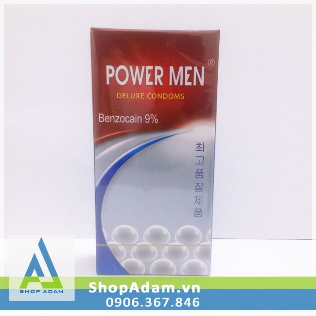 Bao cao su chống xuất tinh sớm POWER MEN Ngọc Trai (Hộp 12 chiếc)