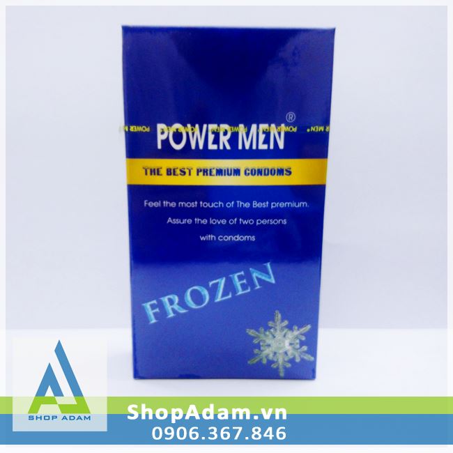 Bao cao su gai gân Power Men Frozen hương bạc hà (Hộp 12 chiếc)