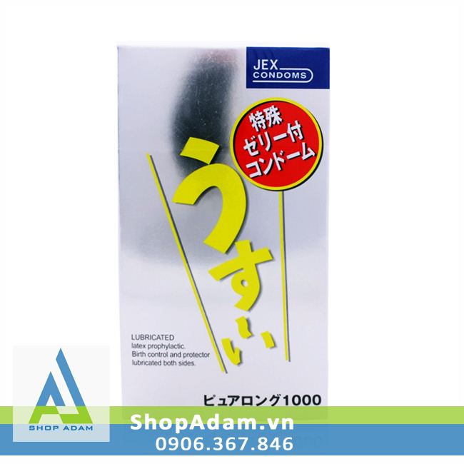Bao cao su kéo dài thời gian Jex Usui Pure Long (Hộp 12 chiếc) 