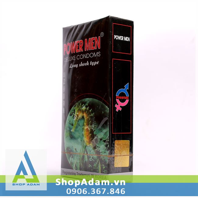 Bao cao su POWER MEN Long Shock Type kéo dài thời gian (Hộp 12 chiếc)