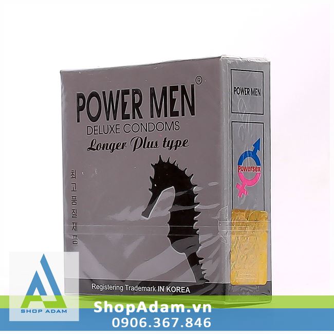Bao cao su Hàn Quốc POWER MEN Longer Plus Type (Hộp 3 chiếc) 