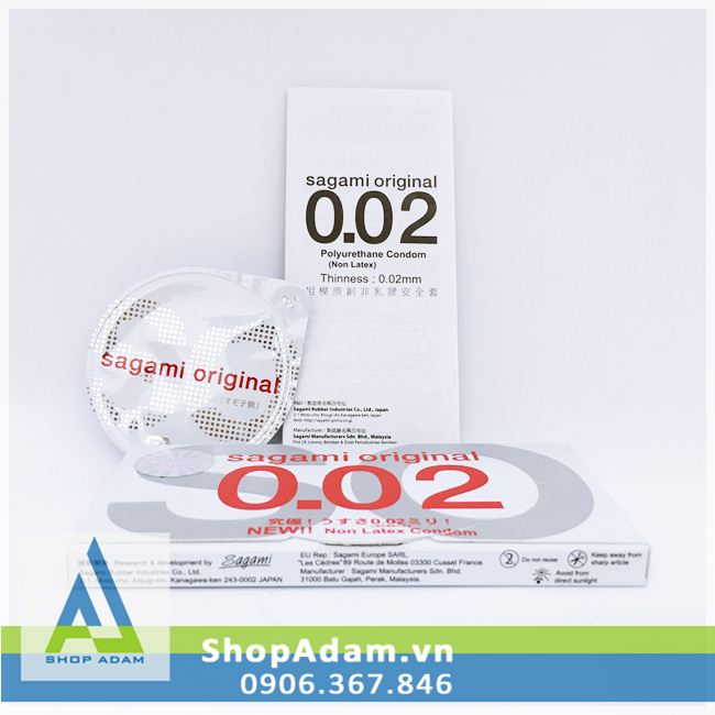 Bao cao su SAGAMI Original 0.02 siêu mỏng (Hộp 2 chiếc)