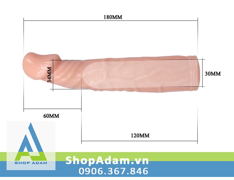 Bao cao su đôn dên 6cm rung đầu Baile Big Man