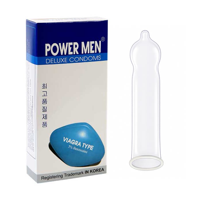 Bao cao su mỏng trơn kéo dài thời gian Power Men Viagra Type - 12s Bao cao su mỏng trơn kéo dài thời gian Power Men Viagra Type - 12s