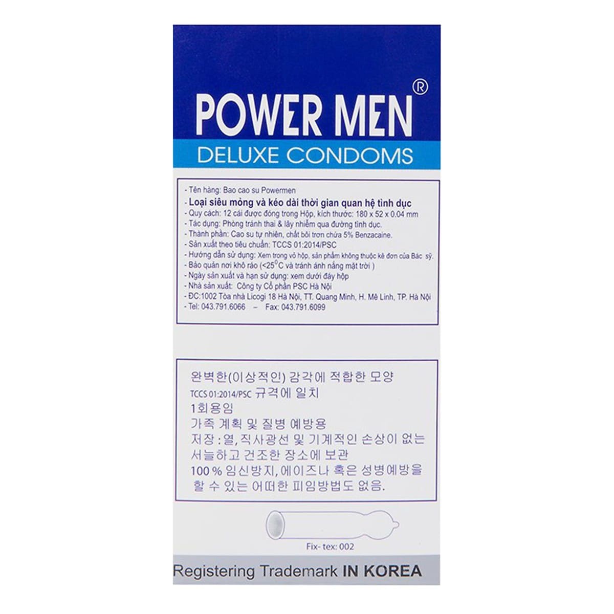 Bao cao su mỏng trơn kéo dài thời gian Power Men Viagra Type - 12s Bao cao su mỏng trơn kéo dài thời gian Power Men Viagra Type - 12s
