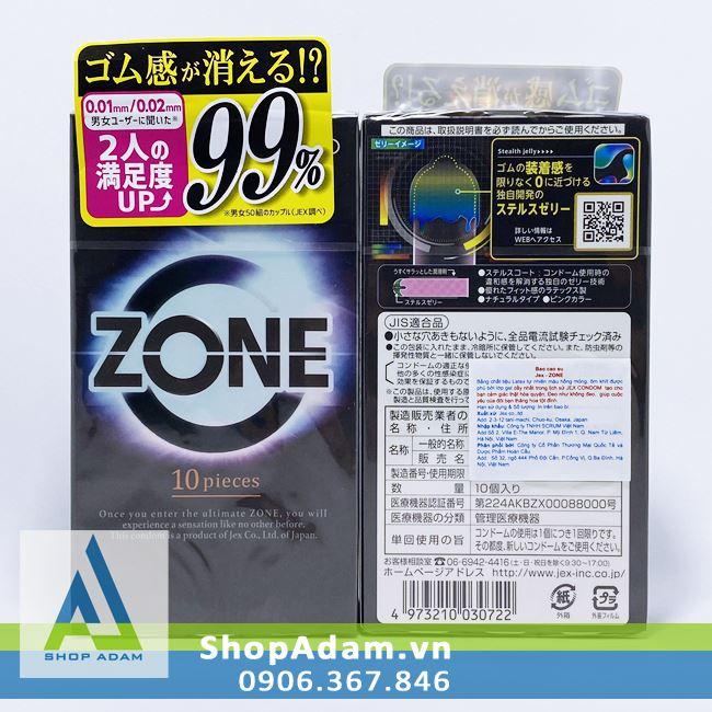 Bao cao su siêu mỏng Jex Zone 0.01