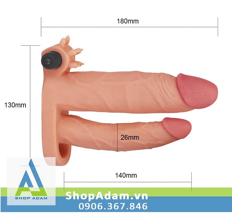 Bao đôn dên tăng 25mm 2 đầu có rung và quai đeo Lovetoy X-Tender Bao đôn dên tăng 25mm 2 đầu có rung và quai đeo Lovetoy X-Tender