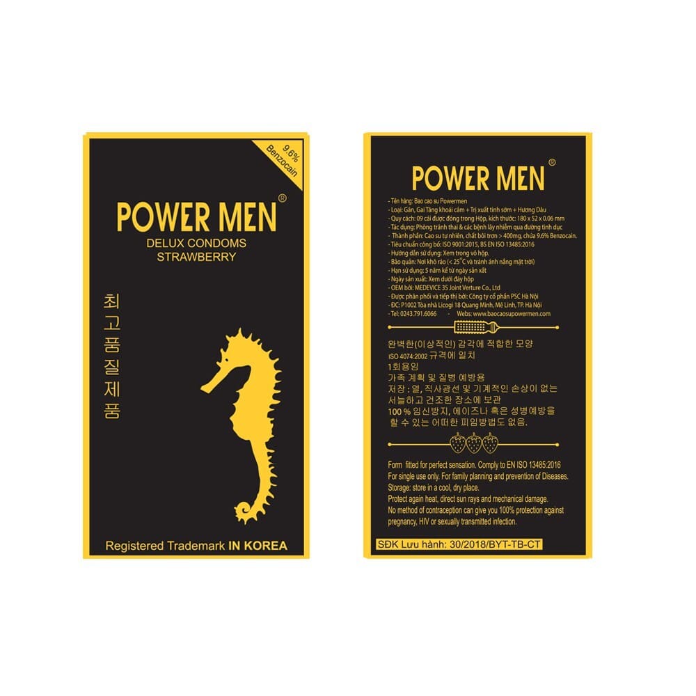 Bcs chống xts có gai gân hương dâu Power Men Delux Strawberry Bcs chống xts có gai gân hương dâu Power Men Delux Strawberry