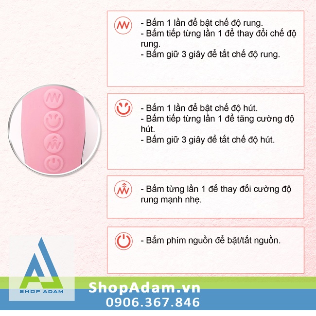 Cách dùng dụng cụ tình yêu dành cho nữ rung hút Woman Love Orga Moon