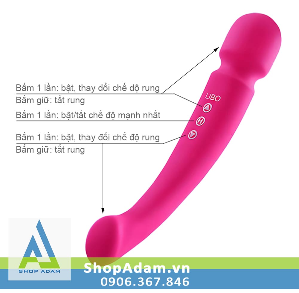 Chày rung hai đầu cao cấp silicone mềm mịn Libo Scorpio Massage