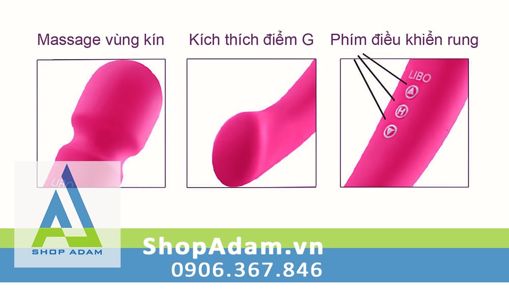 Chày rung hai đầu cao cấp silicone mềm mịn Libo Scorpio Massage
