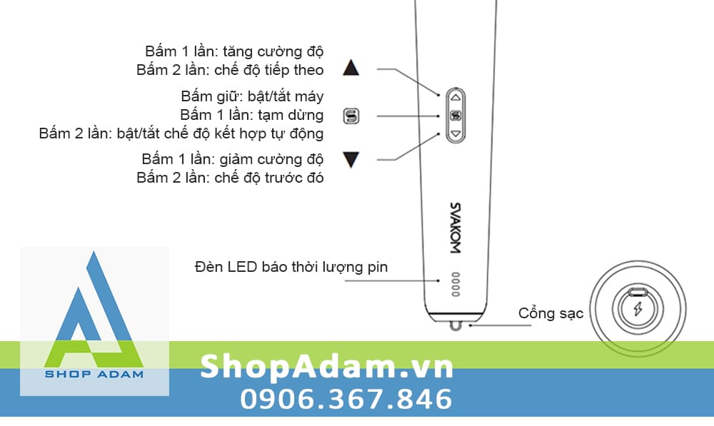 Chày rung mát xa Svakom Mini Emma Neo kết nối App