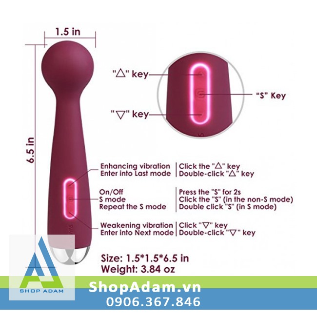 Chày rung sạc điện massage cho nữ Svakom Mini Emma